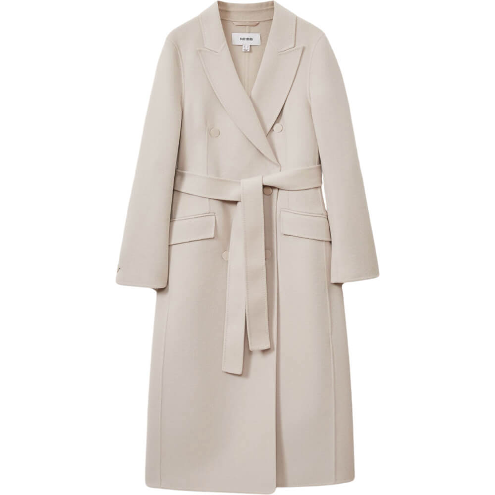 REISS MAEVE Wool Blend Double Breasted Blindseam Coat